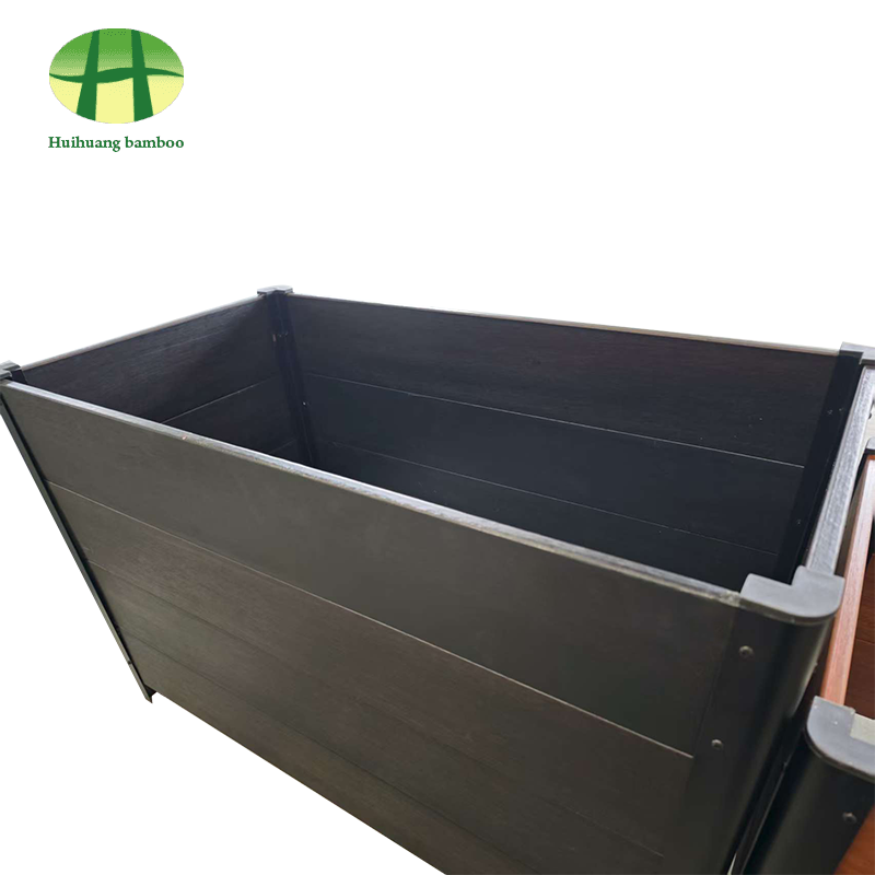 Friotaíocht aimsire lasmuigh bosca plandálaí bambú adhmaid ilchodach